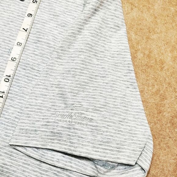 Travis Matthew Men's Gray Striped Polo Shirt #4 - Picture 5 of 7